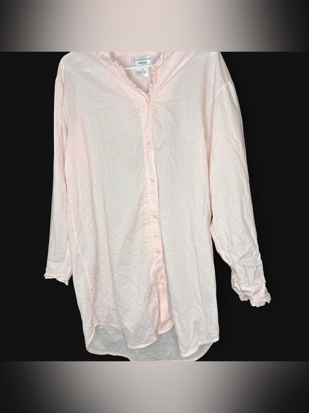 Light Pink Button-Up Cotton Nightgown